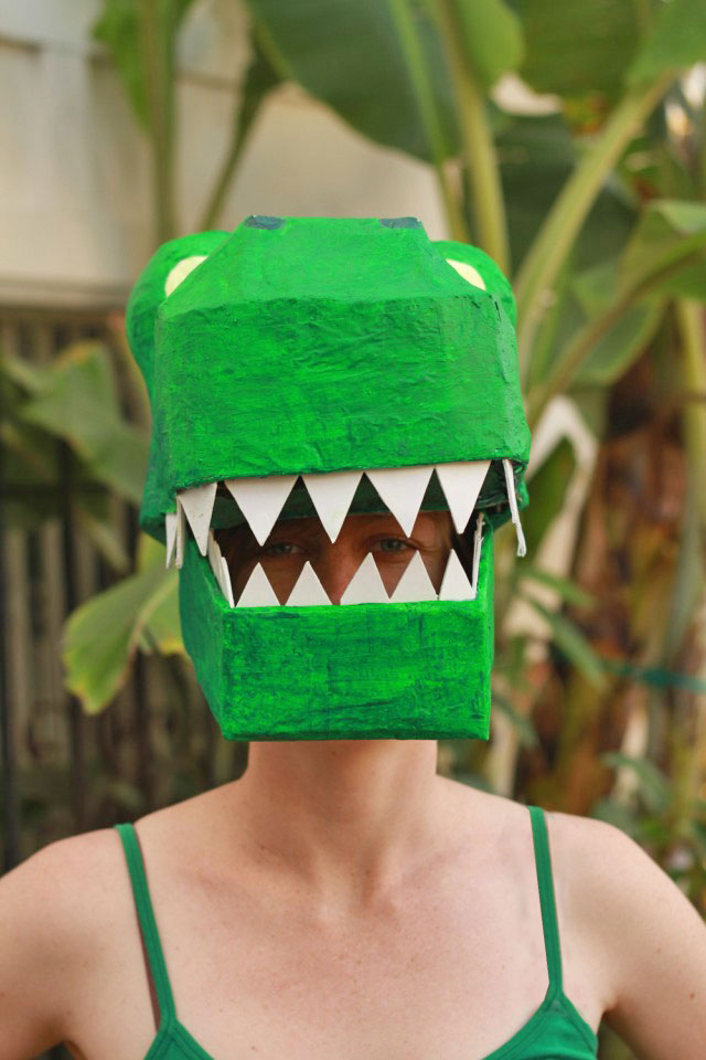 Paper Mache Dinosaur Mask DIY: T-rex costume DIY Paper Mache Dinosaur Mask DIY: T-rex costume DIY